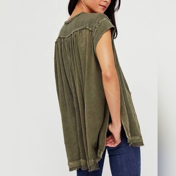 Free People - Aster High Low Oversized Henley top, size M - Picture 3 of 6